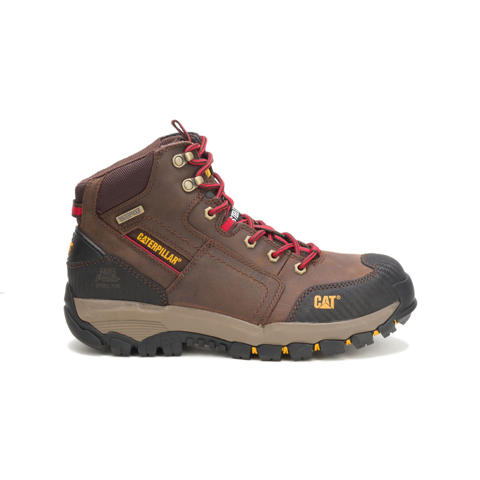 Caterpillar Navigator Mid Waterproof Steel Toe - Mens Work Boots - Brown - NZ (069RBULMZ)